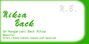 miksa back business card